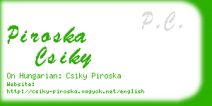 piroska csiky business card